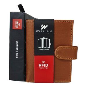 Fossil West Isle RFID Men's Chocolate Brown Leather Wallet